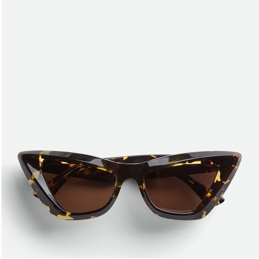 Bottega Veneta Angle Acetate Pointed Cat Eye Sunglasses